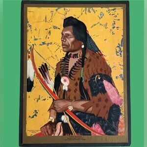 Vintage Night Shoots Blackfeet Brave Glacier National Park Print -W Langdon Kihn